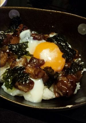 焼き鳥丼　温泉卵添え-レシピのメイン写真