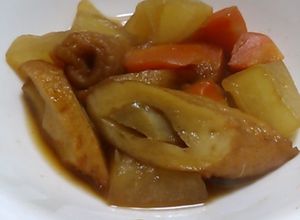 大根とにんじんとごぼう天の煮物-レシピのメイン写真