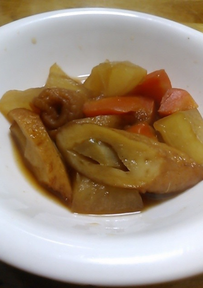 大根とにんじんとごぼう天の煮物-レシピのメイン写真