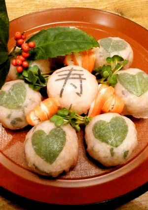 お祝い事に♪文字入れ生ハム手まり寿司-レシピのメイン写真