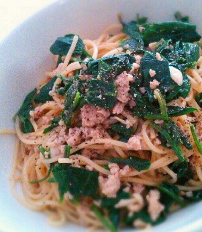 ランチに☆鶏とほうれん草の和風パスタ by ゆあなママ 【クックパッド