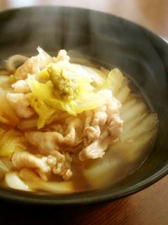 ゆず胡椒で♡白菜と豚バラの温かうどん-レシピのメイン写真