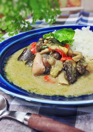 簡単！チキンと茄子のグリーンカレー-レシピのメイン写真