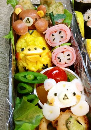 蒲鉾とウィンナーでリラックマ❤︎キャラ弁-レシピのメイン写真