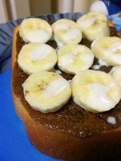 焼きチョコクリームミルクバナナトースト♡-レシピのメイン写真