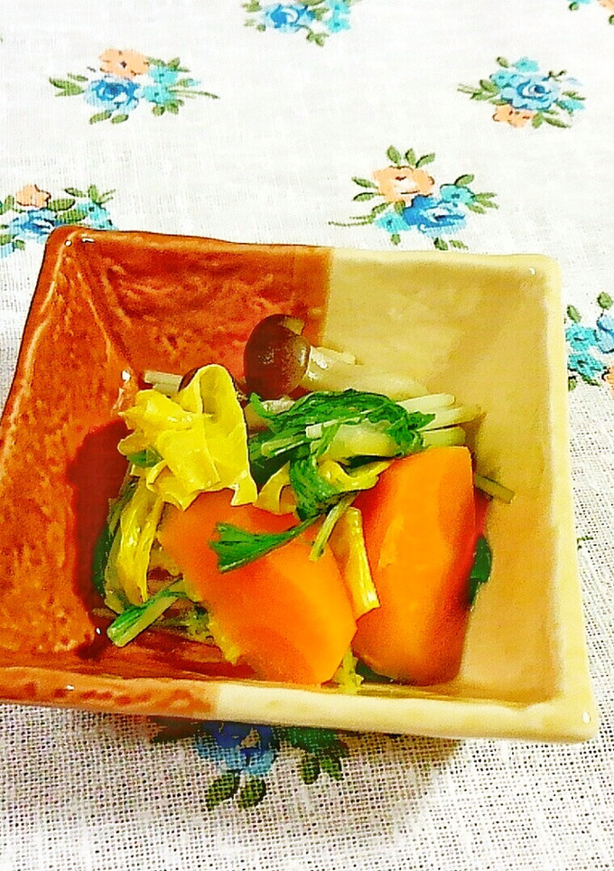 湯葉と水菜・しめじの簡単煮びたし♪-レシピのメイン写真