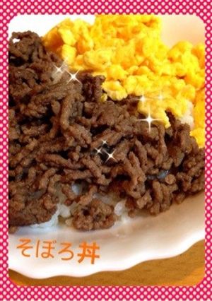 残った合挽きで、そぼろ丼♪-レシピのメイン写真