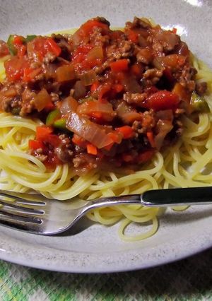具だくさん!!簡単ミートソースパスタ-レシピのメイン写真