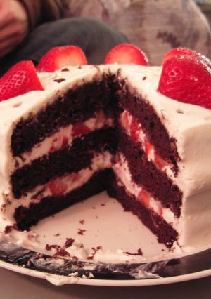 チョコケーキw/　チーズクリーム☆-レシピのメイン写真