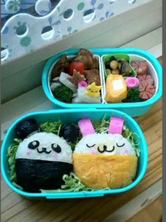 パンダとうさぎのお弁当-レシピのメイン写真