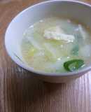 ふとねぎとたけのこ白菜のみそ汁