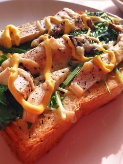 水菜サラダトースト-レシピのメイン写真