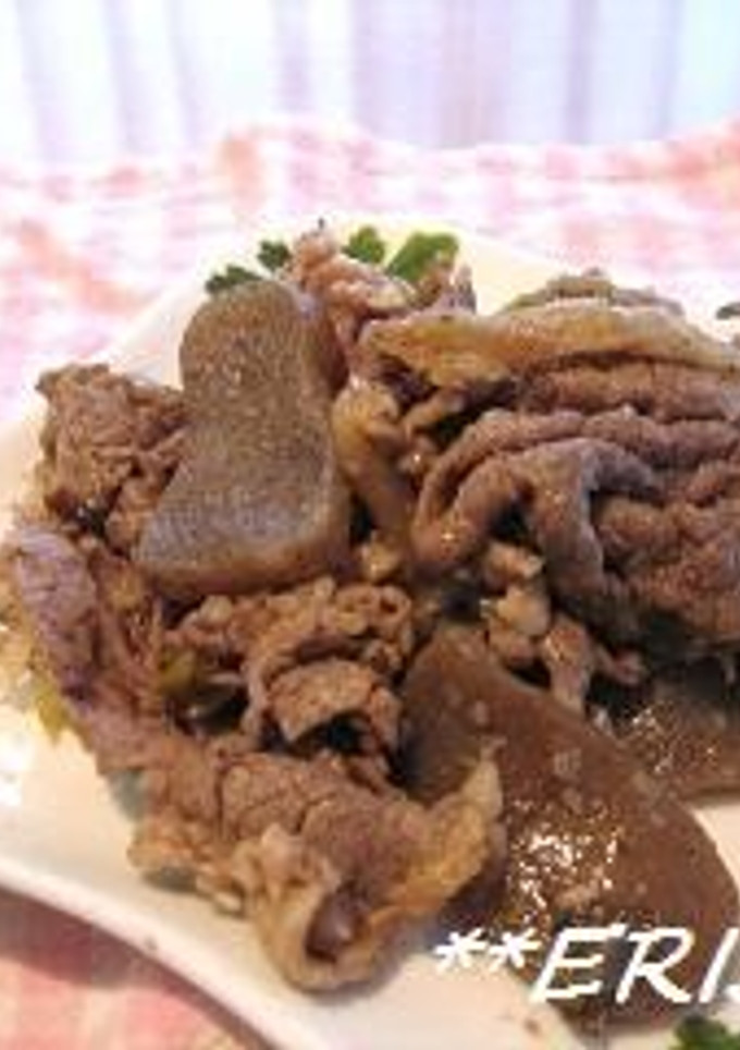 牛肉とこんにゃくとまいたけのネギ炒め～♪-レシピのメイン写真