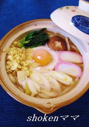 ポカポカ暖まる～酒粕入り鍋焼きうどん♪-レシピのメイン写真