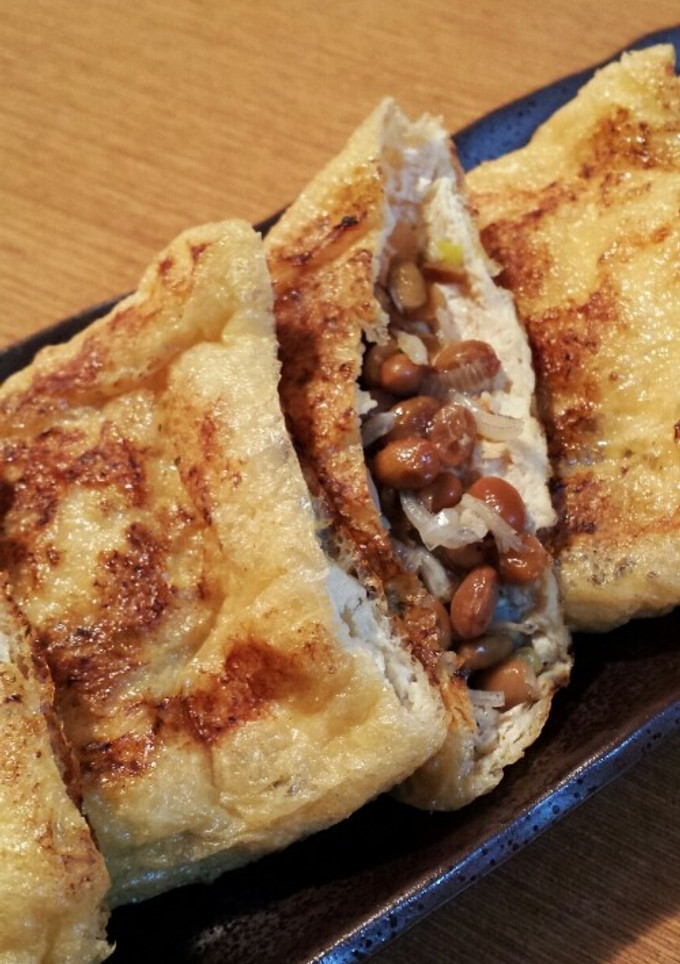 簡単☆納豆しらすネギの油揚げ挟み焼き-レシピのメイン写真