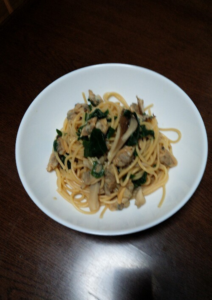 あさりとほうれん草のｽﾞﾎﾞﾗ和風パスタ-レシピのメイン写真