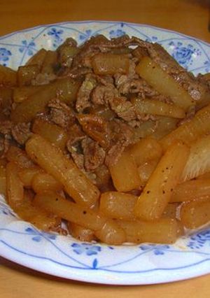 すごくおいしい！大根と牛肉ｵｲｽﾀｰ炒め-レシピのメイン写真