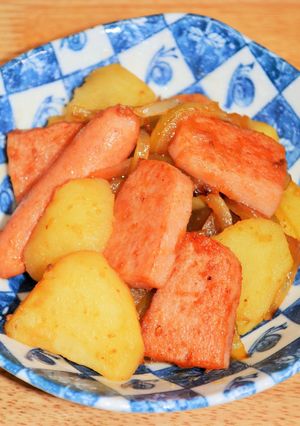 ハム×じゃが芋☆こってり焼肉ダレソテー-レシピのメイン写真
