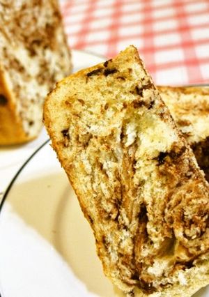 外はチョコチップ！中はマーブルの食パン♪-レシピのメイン写真