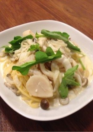 ほっこり ホタテとイカのクリームパスタ-レシピのメイン写真