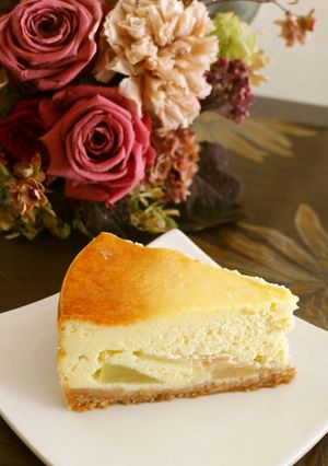簡単おいしい♪洋ナシと柚子のチーズケーキ-レシピのメイン写真