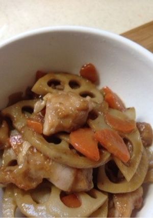 れんこんと鶏もも肉の甘辛煮-レシピのメイン写真