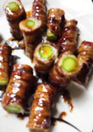アスパラの豚バラ巻　焼肉のタレで-レシピのメイン写真