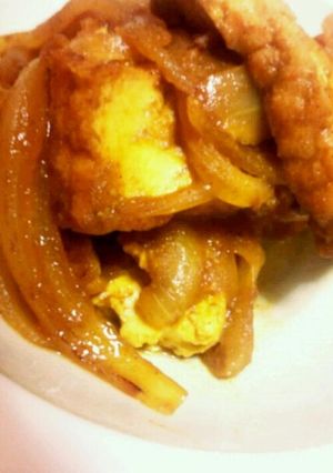 節約します！厚揚げと玉ねぎのカレー炒め-レシピのメイン写真