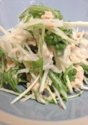 大根・水菜・ツナの簡単梅マヨサラダ-レシピのメイン写真