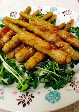 豚肉とごぼうの甘辛スティック♪-レシピのメイン写真