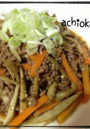 ごぼうとにんじんのそぼろ炒め-レシピのメイン写真