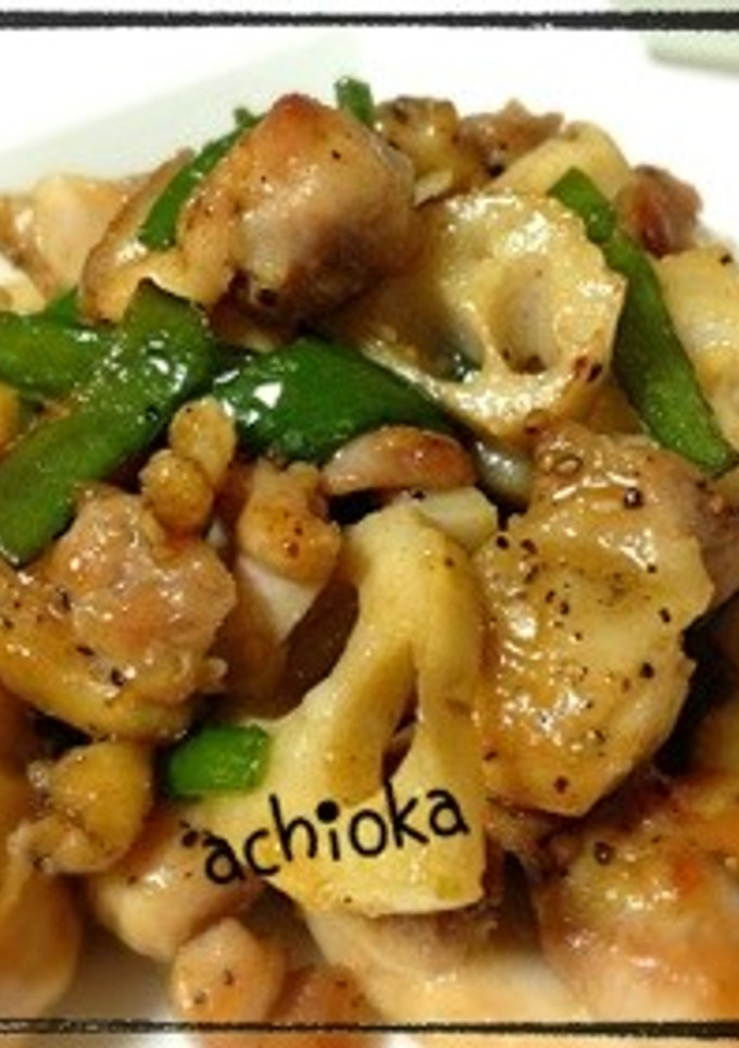 鶏と蓮根のめんつゆ炒め-レシピのメイン写真