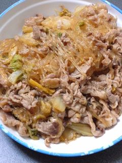 春雨と牛肉のすき焼き風炒め-レシピのメイン写真