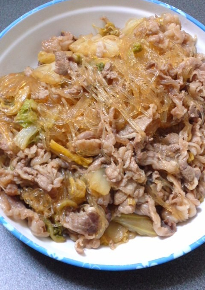 春雨と牛肉のすき焼き風炒め-レシピのメイン写真