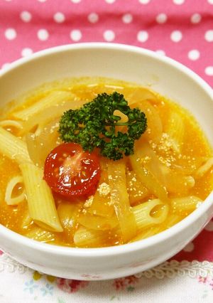 たらこin☆トマトクリームスープパスタ❤-レシピのメイン写真