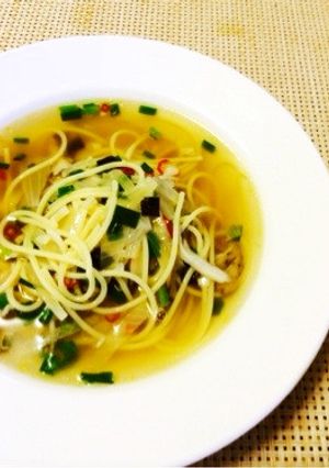 【10分】お吸物の素で♩だしスープパスタ-レシピのメイン写真