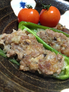 生椎茸入り!ヘルシーなピーマンの肉詰め♡-レシピのメイン写真