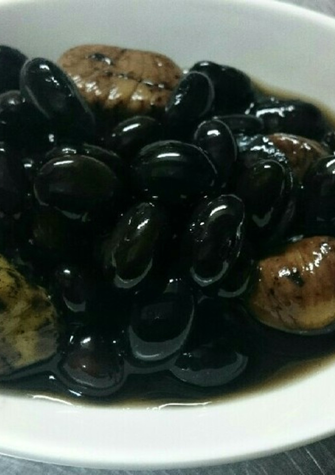 正月用 甘さ控えめ 天津甘栗入り黒豆煮-レシピのメイン写真