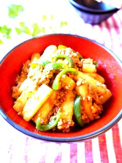 長芋と挽肉のカレー炒め♬-レシピのメイン写真