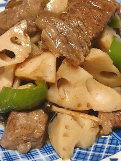 牛肉と蓮根のコロコロ炒め-レシピのメイン写真