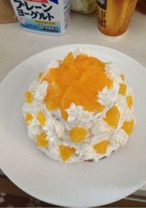 簡単もものデコケーキ-レシピのメイン写真