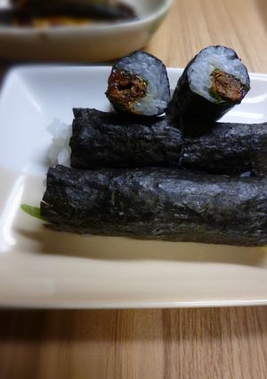 細巻き(いわしの甘露煮・青しそ・梅)-レシピのメイン写真
