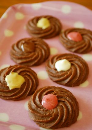 カラフル♪４種のチョコで絞出しクッキー-レシピのメイン写真