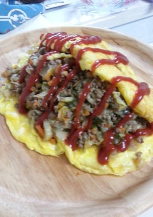 *パパの作る豪快野菜おむれつ第1号*-レシピのメイン写真