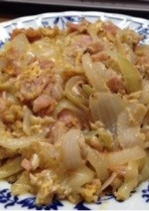 ガッツリ！ベーコン玉ねぎのお好み炒め-レシピのメイン写真