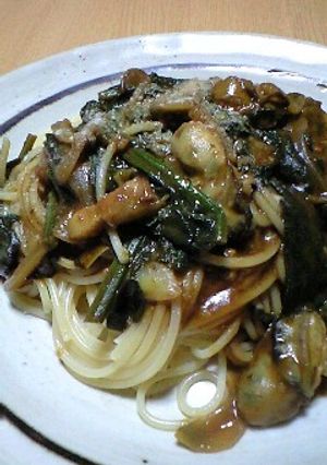 カキとほうれん草のカレーパスタ-レシピのメイン写真