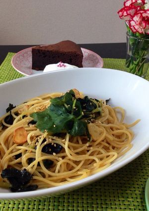 海苔と三つ葉のスパゲッティ-レシピのメイン写真