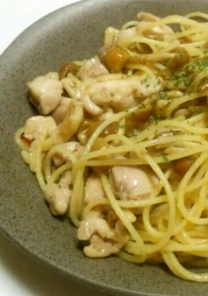 鶏となめこのペペロンチーノ-レシピのメイン写真