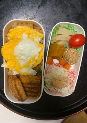 レンジ簡単洋風万能タレ味オムライス弁当-レシピのメイン写真