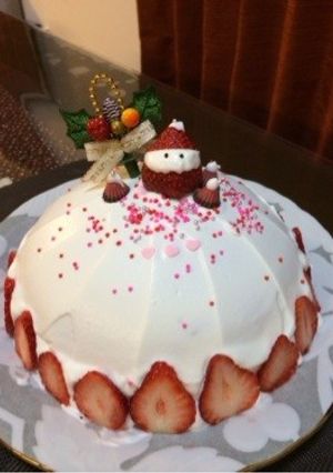♡サンタさんのイチゴのドームケーキ♡-レシピのメイン写真